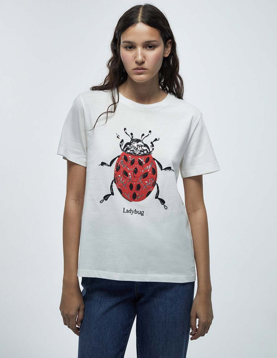 Camiseta Sfera cuello redondo manga corta de algodón