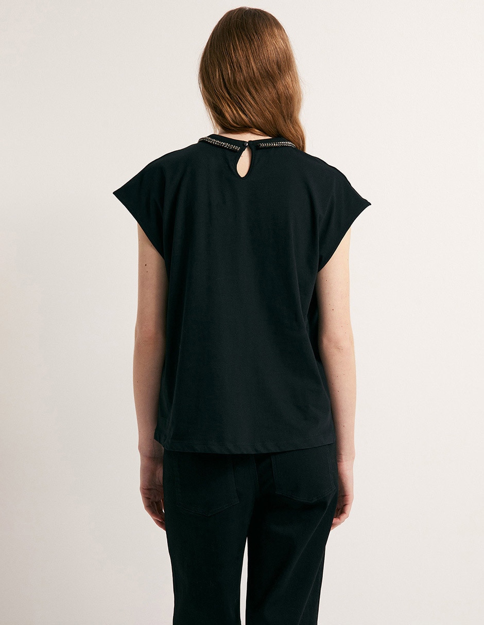 Camiseta Sfera Cuello Redondo Manga Corta De Algodón