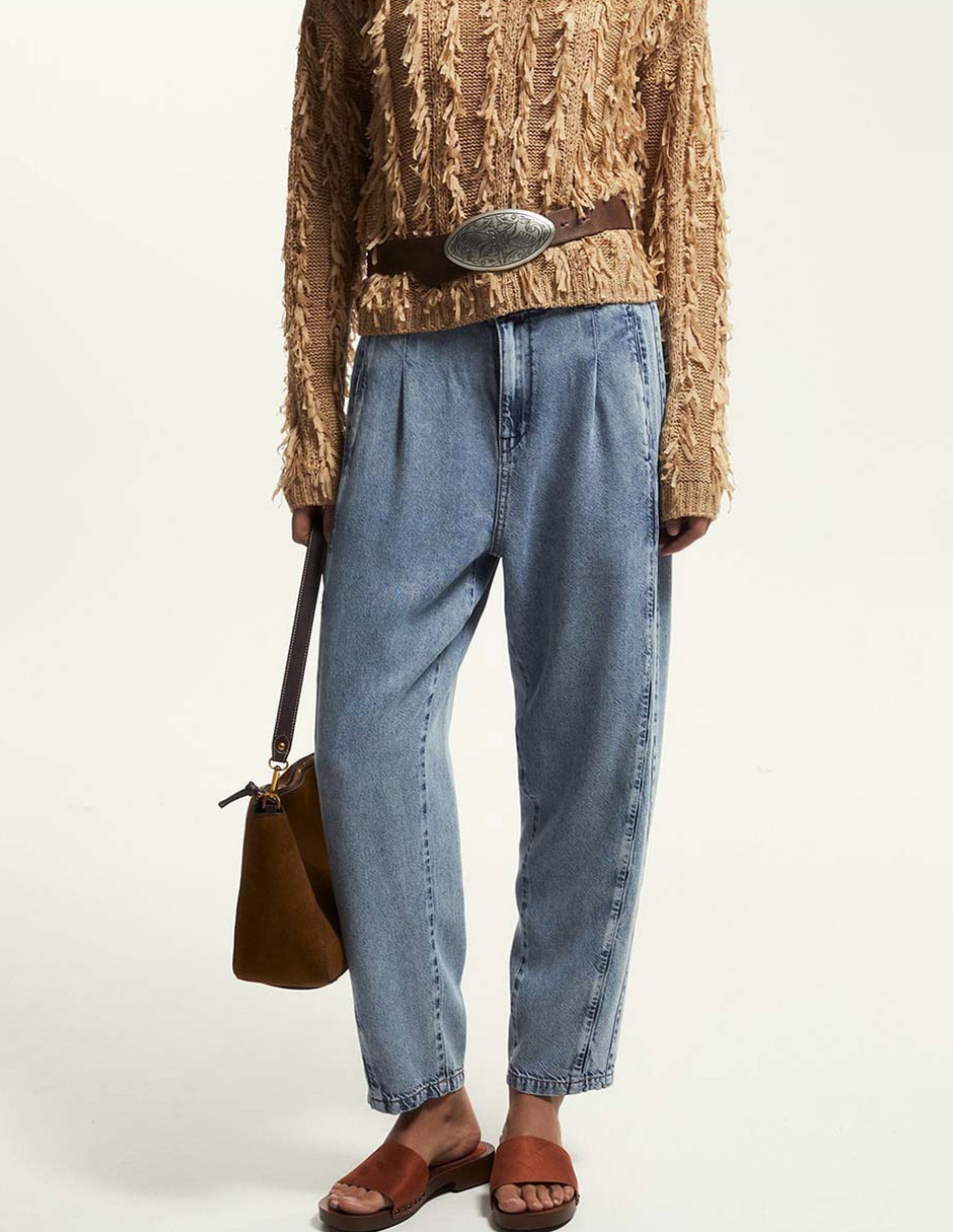 Jeans chino wide leg cintura Sfera