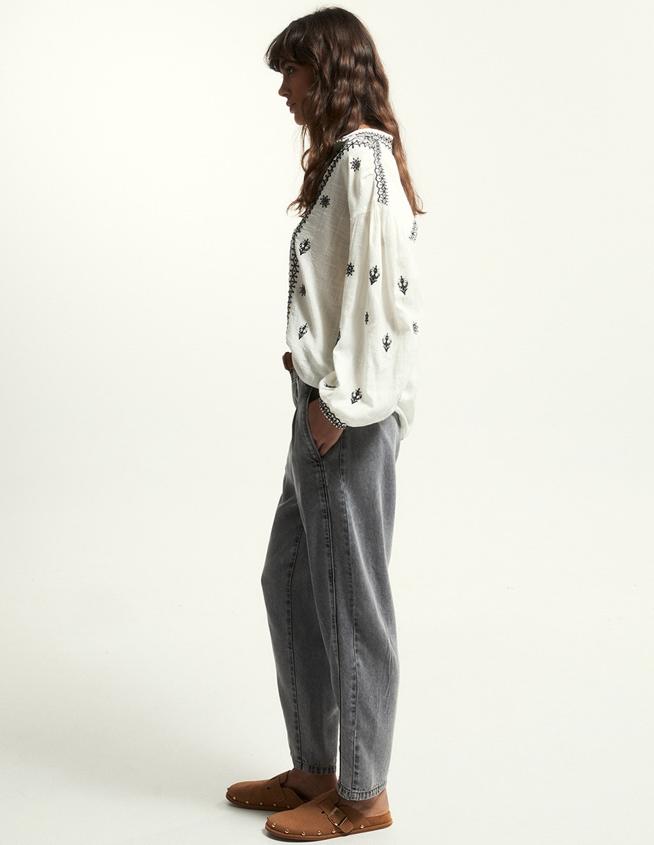 Jeans chino wide leg para mujer 3