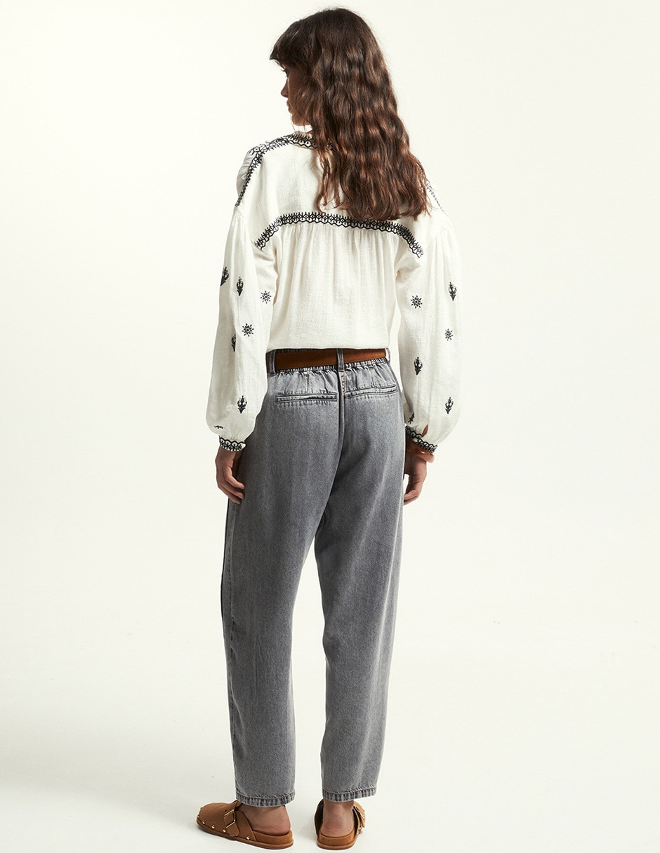 Jeans chino wide leg para mujer 2